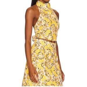 Something Navy Yellow Floral Backless SET